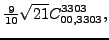 $\displaystyle \tfrac{9}{10} \sqrt{21} {}{C_{00,3303}^{3303}} ,$