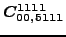 $\displaystyle \bm{C_{00,5111}^{1111}}$