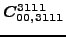 $\displaystyle \bm{C_{00,3111}^{3111}}$