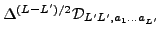 $ \Delta^{(L-L')/2}{\cal D}_{L'L',a_1\ldots a_{L'}}$