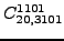 $\displaystyle {}{C_{20,3101}^{1101}}$