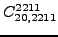 $\displaystyle {}{C_{20,2211}^{2211}}$