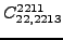 $\displaystyle {}{C_{22,2213}^{2211}}$