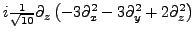 $ i\frac{1}{\sqrt{10}}\partial_{z} \left(-3 \partial_{x}^2-3 \partial_{y}^2+2 \partial_{z}^2\right)$