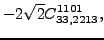 $\displaystyle -2 \sqrt{2} {}{C_{33,2213}^{1101}} ,$