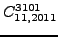 $\displaystyle {}{C_{11,2011}^{3101}}$