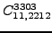 $\displaystyle {}{C_{11,2212}^{3303}}$