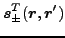 $\displaystyle \vec {s}^T_\pm(\vec {r},\vec {r}')$