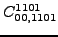 $\displaystyle {}{C^{1101}_{00,1101}}$