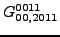 $\displaystyle {}{G_{00,2011}^{0011}}$