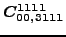 $\displaystyle \bm{C_{00,3111}^{1111}}$