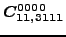 $\displaystyle \bm{C_{11,3111}^{0000}}$