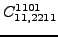 $\displaystyle {}{C_{11,2211}^{1101}}$