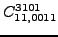 $\displaystyle {}{C_{11,0011}^{3101}}$