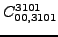 $\displaystyle {}{C_{00,3101}^{3101}}$