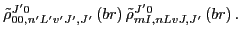 $\displaystyle \tilde{\rho}_{00,n'L'v'J',J'}^{J'0}\left(br\right)
\tilde{\rho}_{mI,nLvJ,J'}^{J'0}\left(br\right) .$