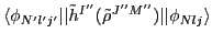 $\displaystyle \langle\phi_{N'l'j'}\vert\vert\tilde{h}^{I''}(\tilde{\rho}^{J''M''})\vert\vert\phi_{Nlj}\rangle$