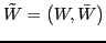 $\displaystyle \tilde{{W}} = \left( {W}, \bar{{W}} \right)$