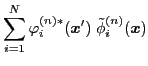 $\displaystyle \sum_{i=1}^N \varphi_i^{(n) * } ({\boldsymbol x}')\;
\tilde{\phi}_i^{(n)} ({\boldsymbol x})$