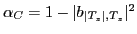 $\alpha_C = 1- \vert b_{\vert T_z\vert,T_z}\vert^2$