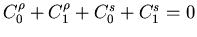 $C_0^{\rho} + C_1^{\rho} + C_0^{s} + C_1^{s} = 0$