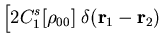 $\displaystyle \Big[ 2 C_1^{s} [\rho_{00}] \; \delta (\vec{r}_1 - \vec{r}_2)$