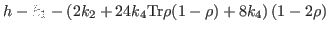 $\displaystyle h-k_1-\left(2 k_2+24k_4{\rm Tr}\rho(1-\rho)+8k_4\right)(1-2\rho)$