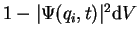 $1-\vert\Psi(q_i,t)\vert^2{\rm d}{V}$