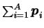 $\sum_{i=1}^A \mbox{{\boldmath {$p$}}}_i$