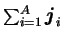 $\sum_{i=1}^A \mbox{{\boldmath {$j$}}}_i$