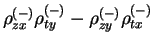 $\rho_{zx}^{(-)}\rho_{ty}^{(-)} -
\rho_{zy}^{(-)}\rho_{tx}^{(-)}$