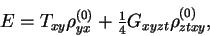 \begin{displaymath}
E = T_{xy}\rho_{yx}^{(0)} + {\textstyle{\frac{1}{4}}}G_{xyzt}\rho_{ztxy}^{(0)} ,
\end{displaymath}