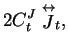 $\displaystyle 2C_t^{ J} \stackrel{\leftrightarrow}{J}_t
,$