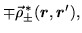 $\displaystyle \mp\vec{\rho}^{\,*}_\pm (\mbox{{\boldmath {$r$}}},\mbox{{\boldmath {$r$}}}'),$