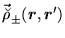 $\displaystyle \vec{\breve{\rho}}_\pm (\mbox{{\boldmath {$r$}}},\mbox{{\boldmath {$r$}}}')$