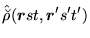 $\displaystyle \hat{\breve{\rho}}(\mbox{{\boldmath {$r$}}}st,\mbox{{\boldmath {$r$}}}'s't')$