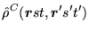 $\displaystyle \hat{\rho}^{C}(\mbox{{\boldmath {$r$}}}st,\mbox{{\boldmath {$r$}}}'s't')$