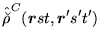 $\displaystyle \hat{\breve{\rho}}^{C}(\mbox{{\boldmath {$r$}}}st,\mbox{{\boldmath {$r$}}}'s't')$