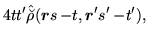 $\displaystyle 4tt'\hat{\breve{\rho}}(\mbox{{\boldmath {$r$}}}s\,\mbox{$-t$},\mbox{{\boldmath {$r$}}}'s'\,\mbox{$-t$}'),$