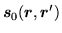 $\displaystyle {\mbox{{\boldmath {$s$}}}}_0(\mbox{{\boldmath {$r$}}},\mbox{{\boldmath {$r$}}}')$