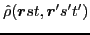 $\displaystyle \hat{\rho}(\bm{r}st,\bm{r}'s't')$