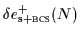 ${{\delta{}e}^+_{\mbox{\rm\scriptsize {s+{\sc bcs}}}}}(N)$