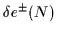 $\displaystyle \delta{e}^\pm(N)$