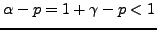 $\alpha-p=1+\gamma-p<1$