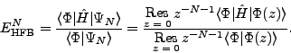 \begin{displaymath}
E_{\mbox{\rm\scriptsize {HFB}}}^N=
\frac{\langle\Phi\vert\...
...riptsize {$z=0$}}}$}\,z^{-N-1}\langle\Phi\vert\Phi(z)\rangle}.
\end{displaymath}