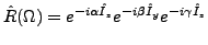 $ \hat{R}(\Omega)=e^{-i\alpha \hat{I}_z}e^{-i\beta \hat{I}_y} e^{-i\gamma \hat{I}_z}$