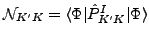 $ \mathcal{N}_{K'K} = \langle \Phi \vert \hat{P}^I_{K'K} \vert
\Phi \rangle$