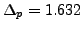 $ \Delta_p=1.632$