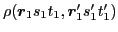 $\rho(\bm{r}_{1} s_1 t_1,\bm{r}'_{1} s'_1 t'_1)$