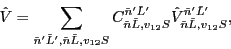 \begin{displaymath}
\hat{V}=\sum_{\tilde{n}' \tilde{L}', \tilde{n} \tilde{L},v_...
...at{V}_{\tilde{n} \tilde{L},v_{12} S}^{\tilde{n}' \tilde{L}'}
,
\end{displaymath}